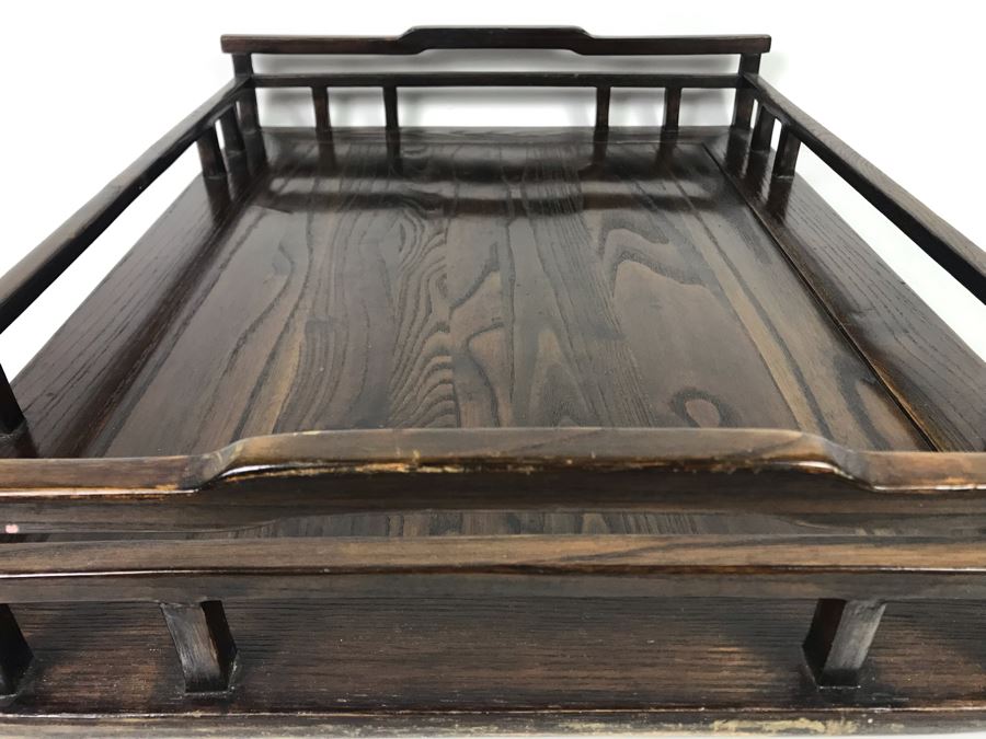 Vintage Wooden Asian Tray 24 X 18 [Photo 1]