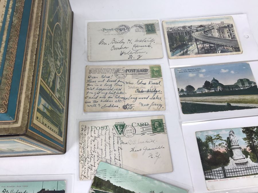 Collection Of Over 100 Antique / Vintage New York City Themed Postcards (Some Postmarked) And Vintage New York City Manhattan Tin [Photo 10]