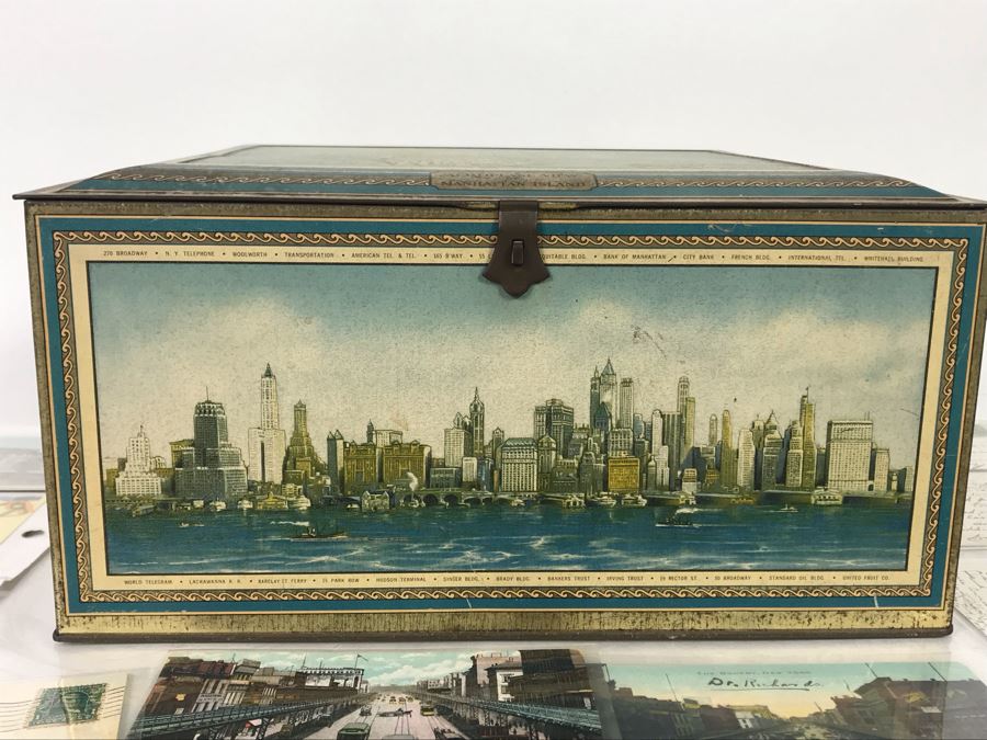 Collection Of Over 100 Antique / Vintage New York City Themed Postcards (Some Postmarked) And Vintage New York City Manhattan Tin [Photo 5]