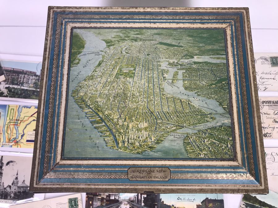 Collection Of Over 100 Antique / Vintage New York City Themed Postcards (Some Postmarked) And Vintage New York City Manhattan Tin [Photo 2]