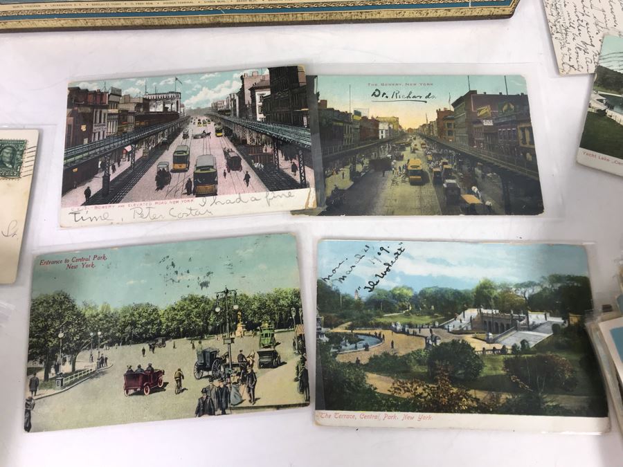 Collection Of Over 100 Antique / Vintage New York City Themed Postcards (Some Postmarked) And Vintage New York City Manhattan Tin [Photo 9]