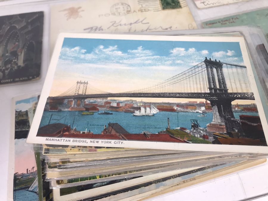 Collection Of Over 100 Antique / Vintage New York City Themed Postcards (Some Postmarked) And Vintage New York City Manhattan Tin [Photo 24]
