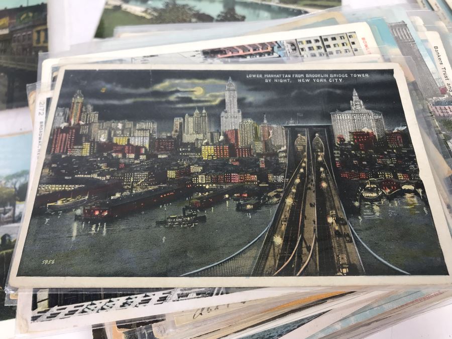 Collection Of Over 100 Antique / Vintage New York City Themed Postcards (Some Postmarked) And Vintage New York City Manhattan Tin [Photo 28]