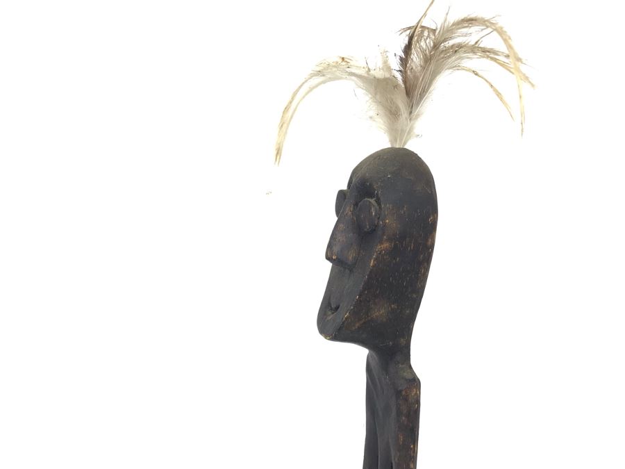 Vintage Carved Wooden Ethnic Statue 22'H [Photo 4]