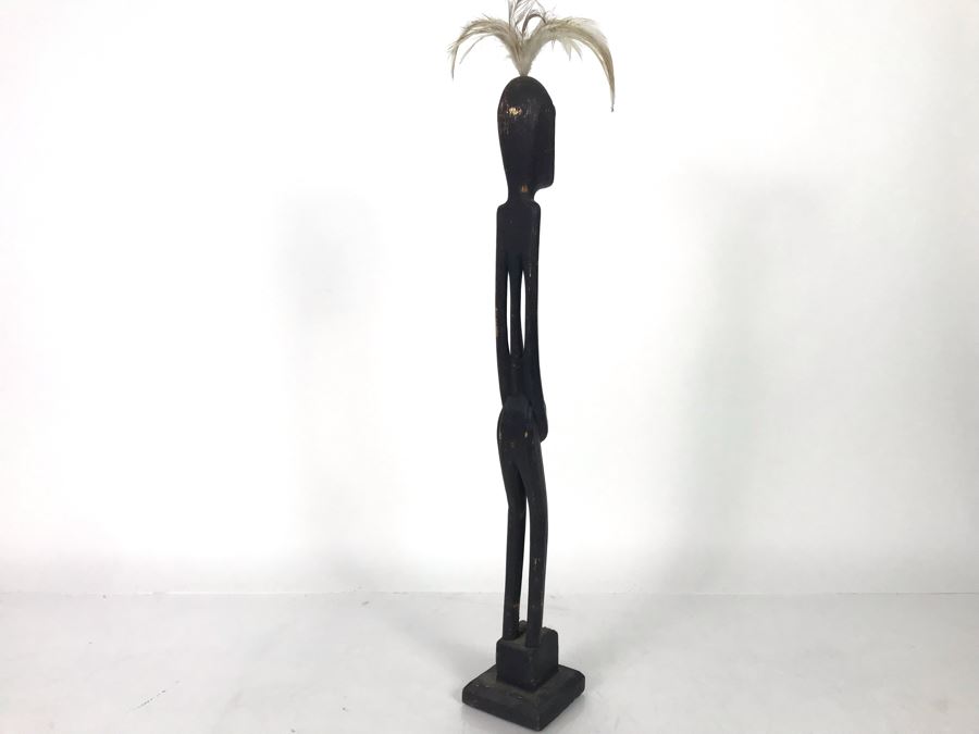 Vintage Carved Wooden Ethnic Statue 22'H [Photo 9]