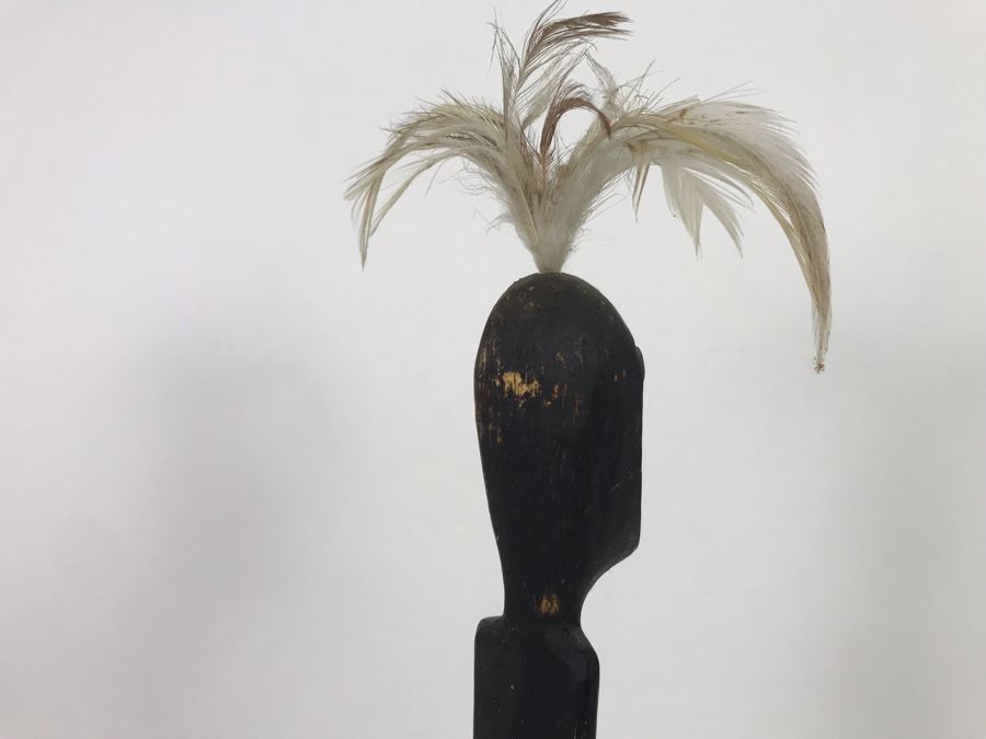 Vintage Carved Wooden Ethnic Statue 22'H [Photo 8]