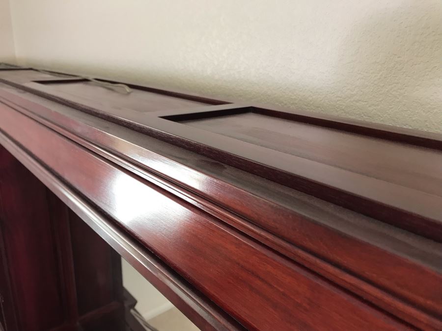Stunning Solid Rosewood Headboard With Large Mirror, Overhead Lighting, Shelving And 4-Drawer Built-In Nightstands 114'W X 18'D X 78'H - Will Deliver And Assemble Anywhere In SD County For Additional $220 [Photo 16]
