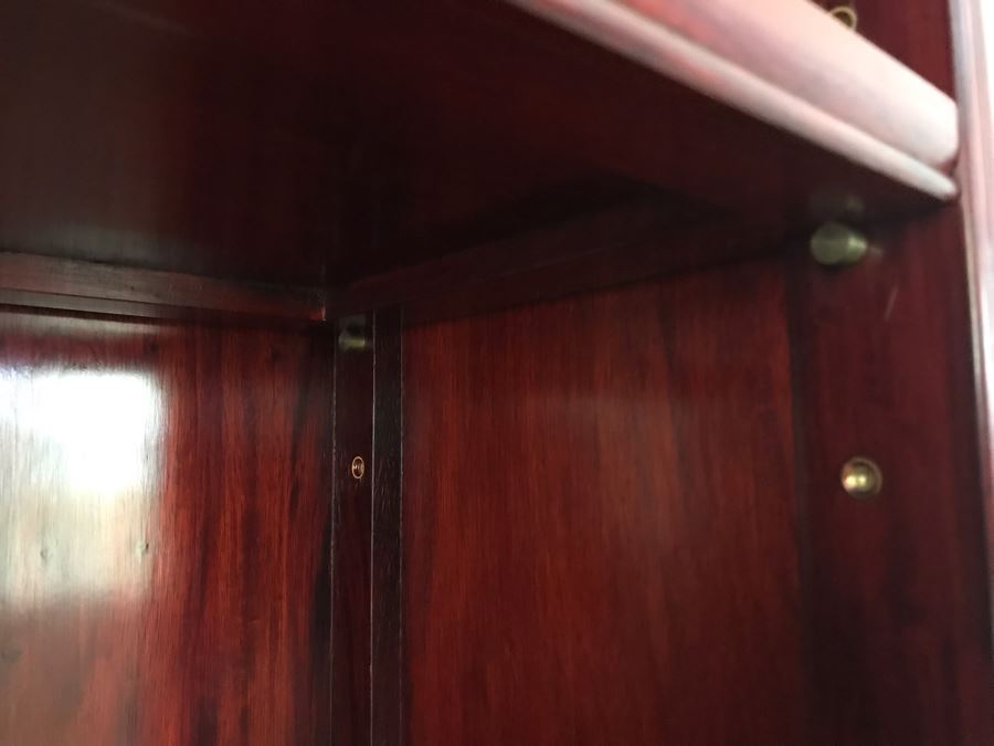 Stunning Solid Rosewood Headboard With Large Mirror, Overhead Lighting, Shelving And 4-Drawer Built-In Nightstands 114'W X 18'D X 78'H - Will Deliver And Assemble Anywhere In SD County For Additional $220 [Photo 13]