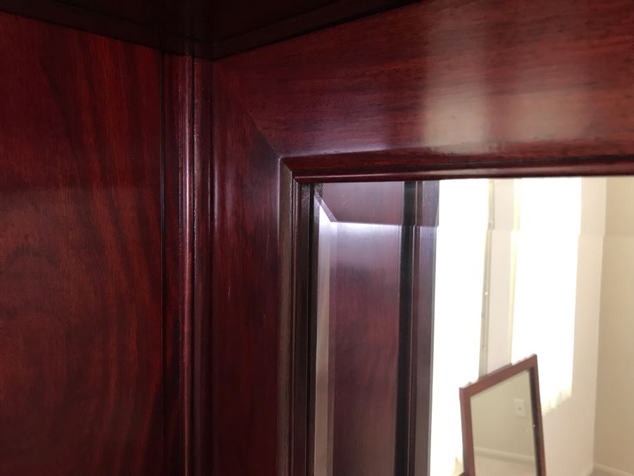Stunning Solid Rosewood Headboard With Large Mirror, Overhead Lighting, Shelving And 4-Drawer Built-In Nightstands 114'W X 18'D X 78'H - Will Deliver And Assemble Anywhere In SD County For Additional $220 [Photo 17]