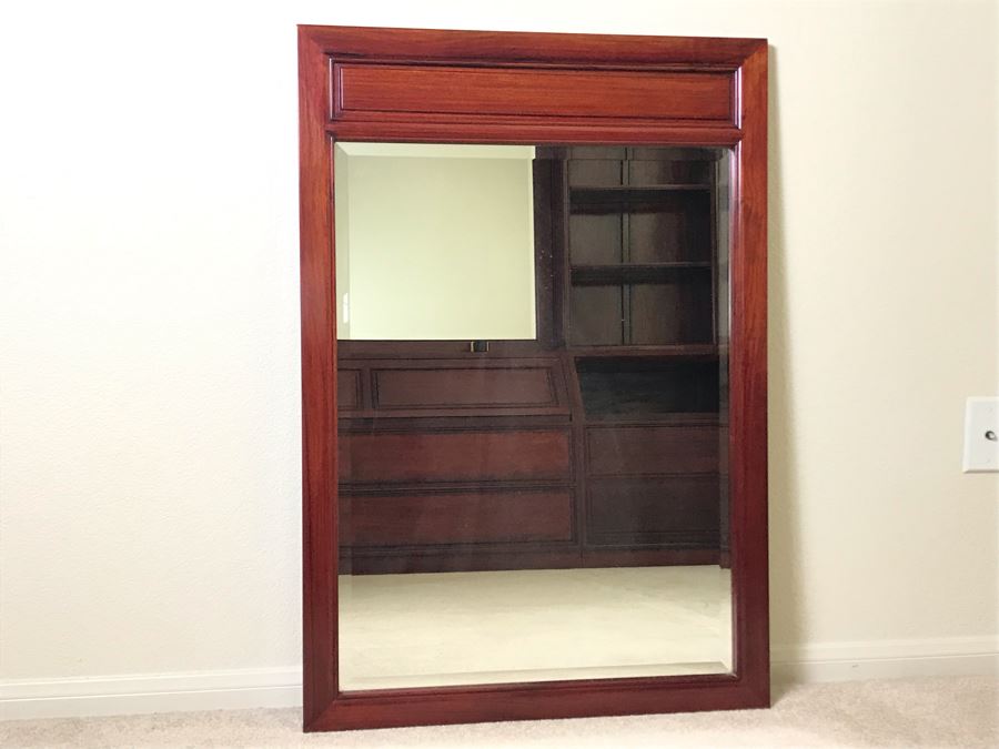 Rosewood Beveled Glass Wall Mirror 27.5 X 40 [Photo 2]