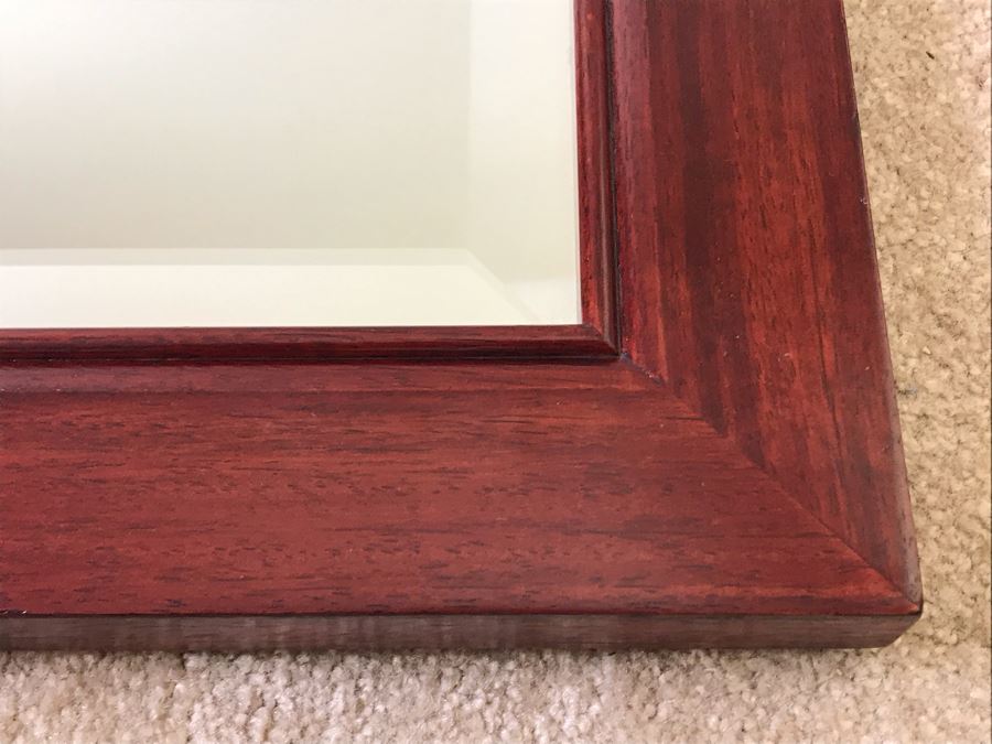 Rosewood Beveled Glass Wall Mirror 27.5 X 40 [Photo 6]