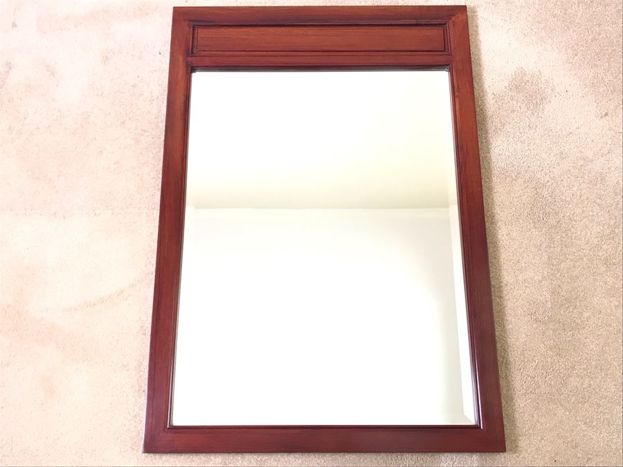 Rosewood Beveled Glass Wall Mirror 27.5 X 40 [Photo 3]