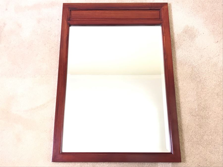 Rosewood Beveled Glass Wall Mirror 27.5 X 40 [Photo 4]