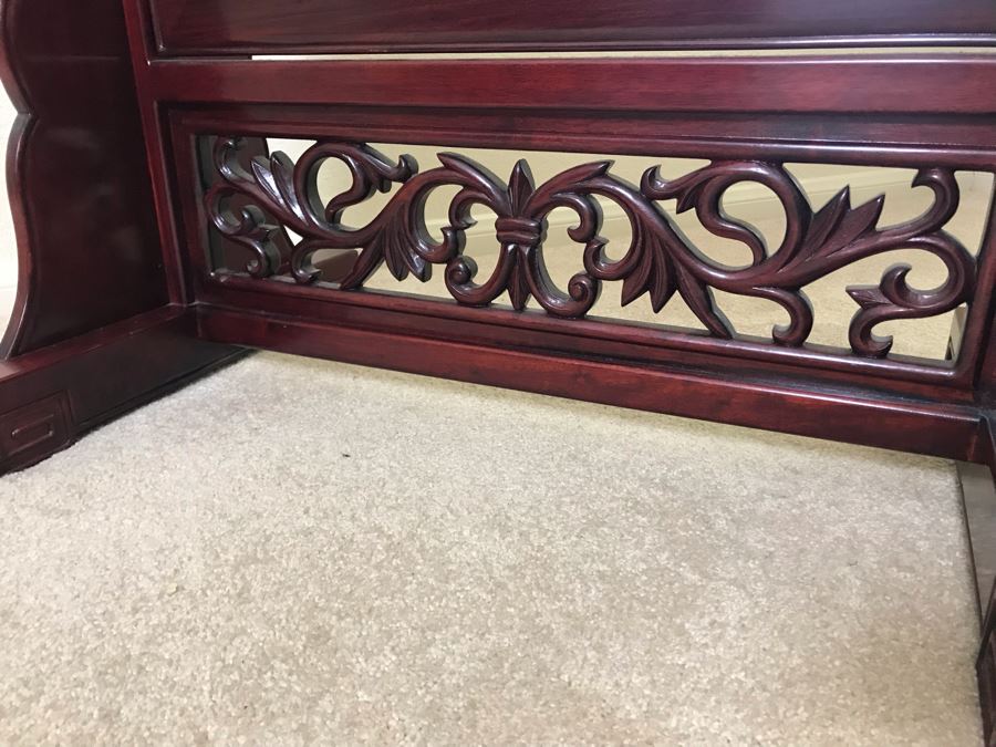 Stunning Full-Length Chinese Rosewood Standing Beveled Glass Mirror Adjustable 29W X 70.5H X 18D [Photo 7]