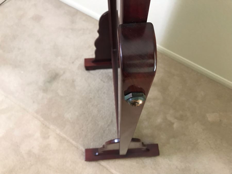 Stunning Full-Length Chinese Rosewood Standing Beveled Glass Mirror Adjustable 29W X 70.5H X 18D [Photo 9]