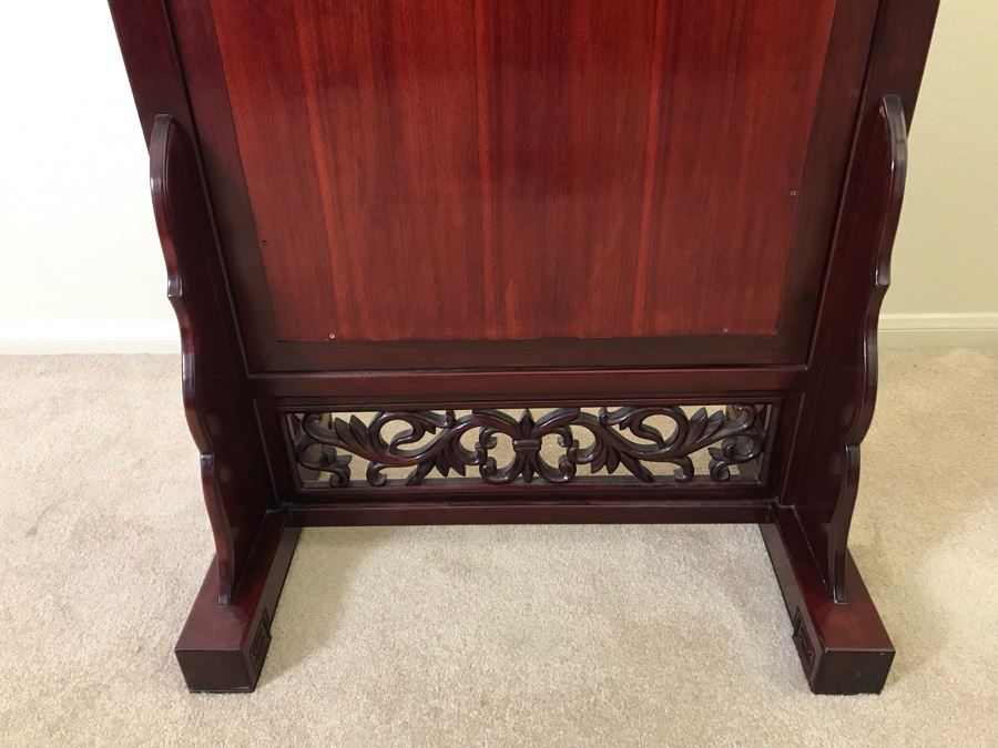 Stunning Full-Length Chinese Rosewood Standing Beveled Glass Mirror Adjustable 29W X 70.5H X 18D [Photo 12]