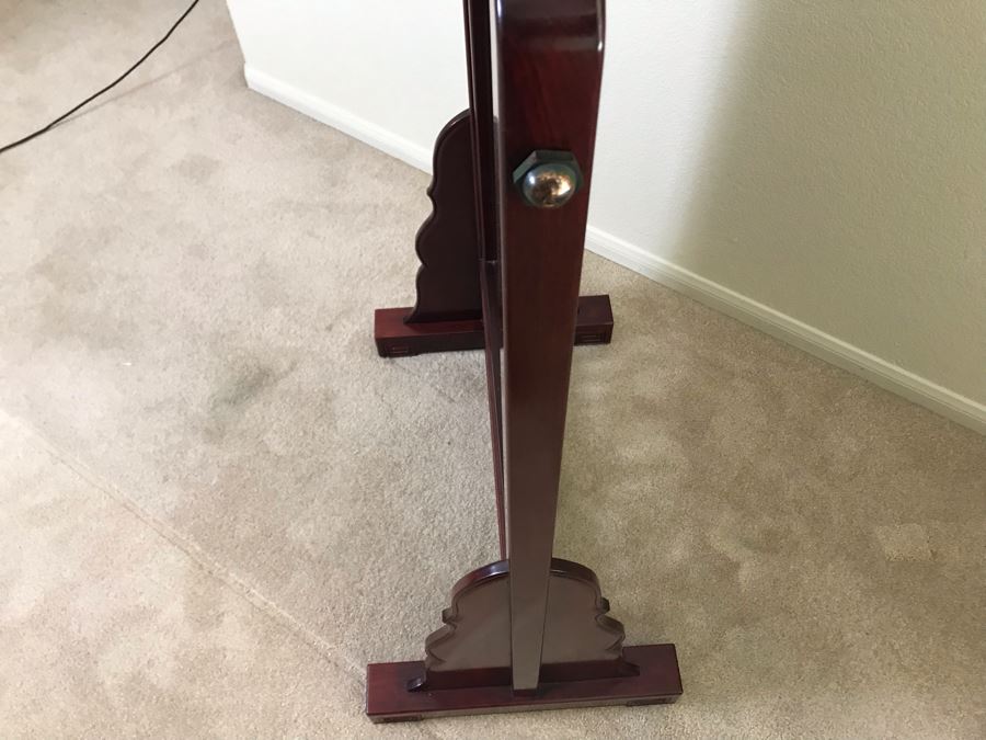 Stunning Full-Length Chinese Rosewood Standing Beveled Glass Mirror Adjustable 29W X 70.5H X 18D [Photo 10]