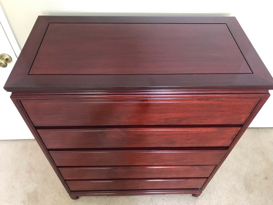 Chinese Rosewood 5-Drawer Chest Of Drawers Dresser 38W X 19D X 48H [Photo 6]