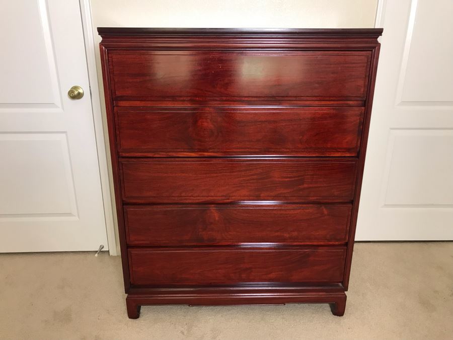 Chinese Rosewood 5-Drawer Chest Of Drawers Dresser 38W X 19D X 48H