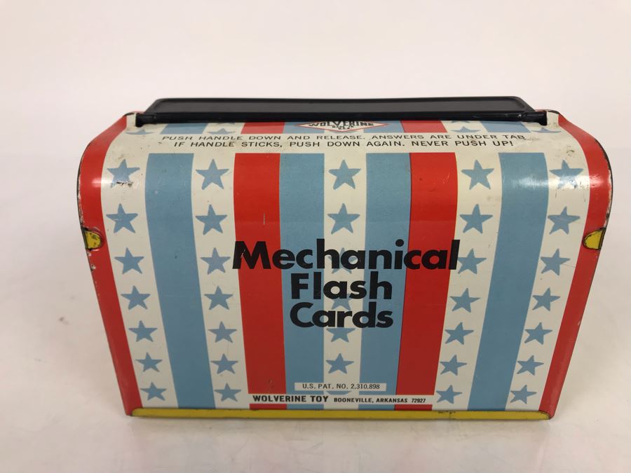 Tin Litho Modern Math Quiz Mechanical Flash Cards Game By Wolverine Working [Photo 7]