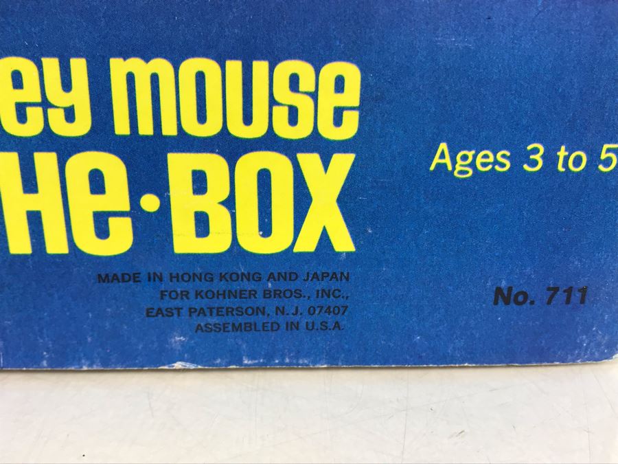 New In Box Mickey Mouse Musical Jack In The Box Disney Toy By Kohner No. 711 Working [Photo 8]