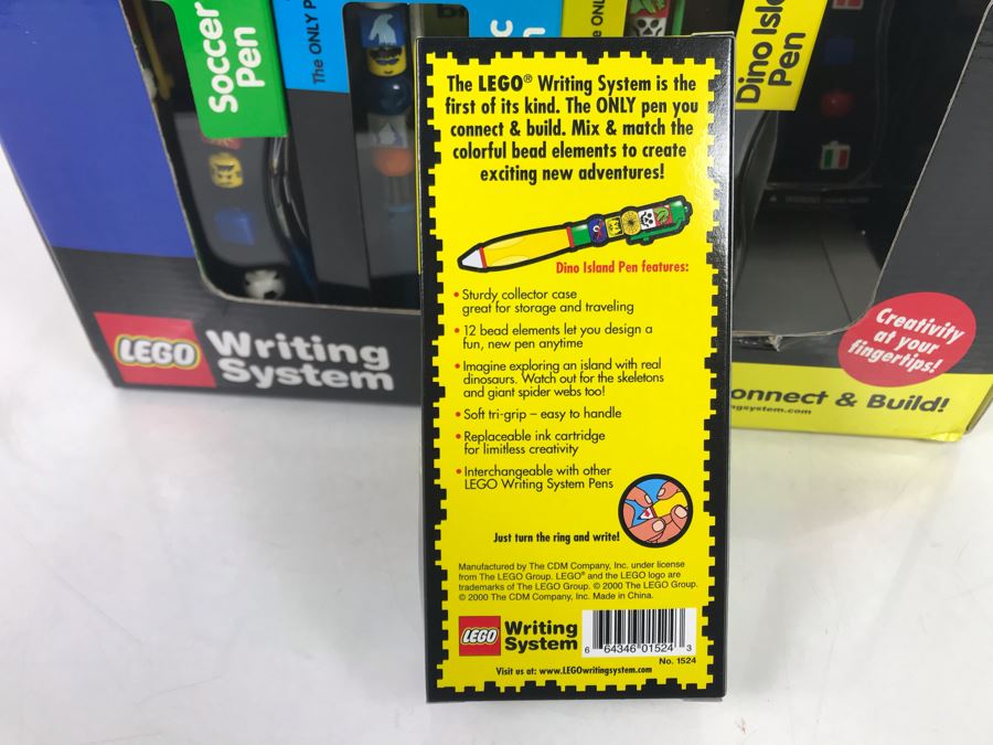 (19) New LEGO Writing System Pens With Store Merchandiser: Soccer, Artic, Dino Island And World Pens [Photo 6]
