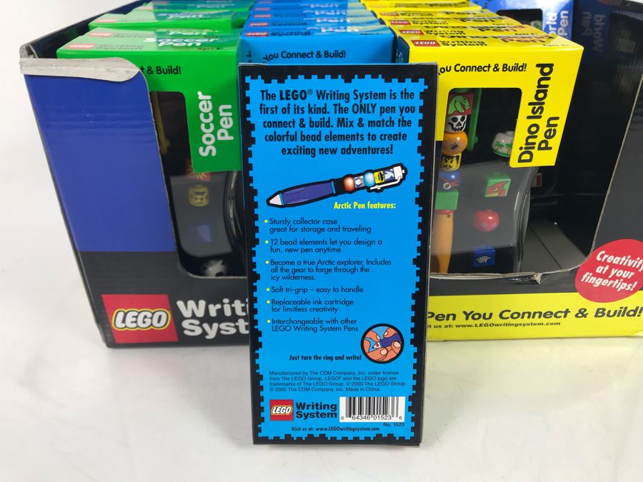 (19) New LEGO Writing System Pens With Store Merchandiser: Soccer, Artic, Dino Island And World Pens [Photo 11]