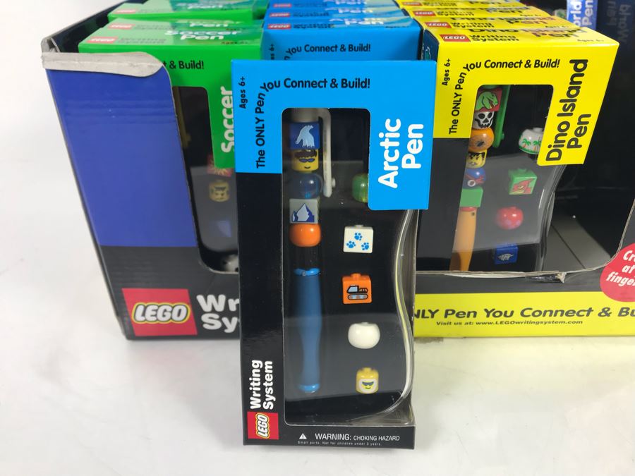(19) New LEGO Writing System Pens With Store Merchandiser: Soccer, Artic, Dino Island And World Pens [Photo 10]