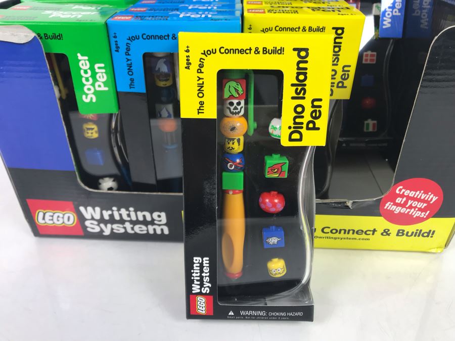 (19) New LEGO Writing System Pens With Store Merchandiser: Soccer, Artic, Dino Island And World Pens [Photo 4]