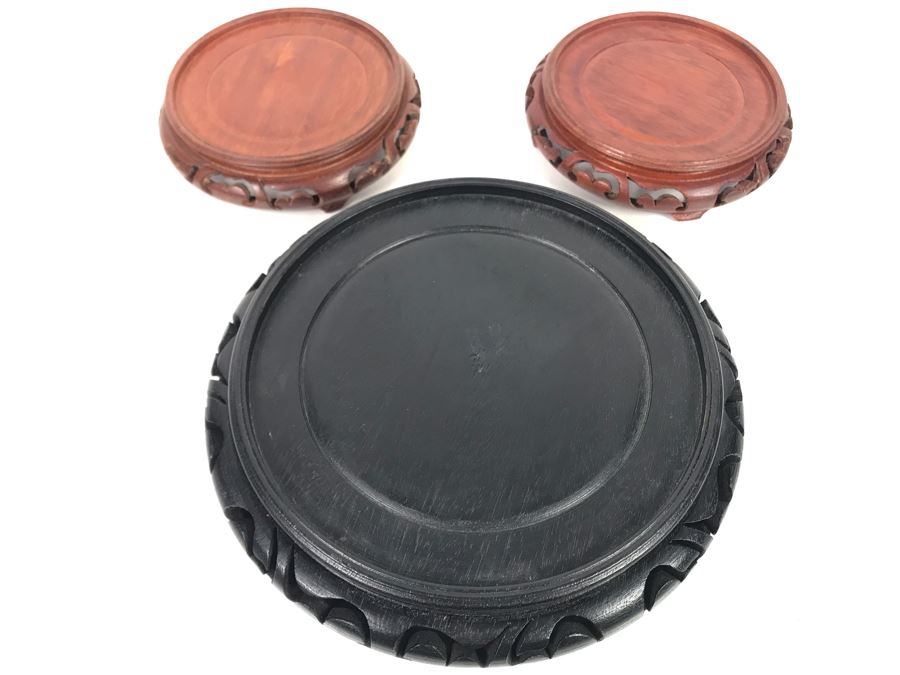 (3) Wooden Chinese Stands [Photo 4]