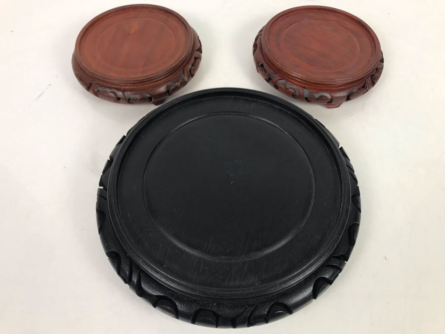 (3) Wooden Chinese Stands [Photo 3]