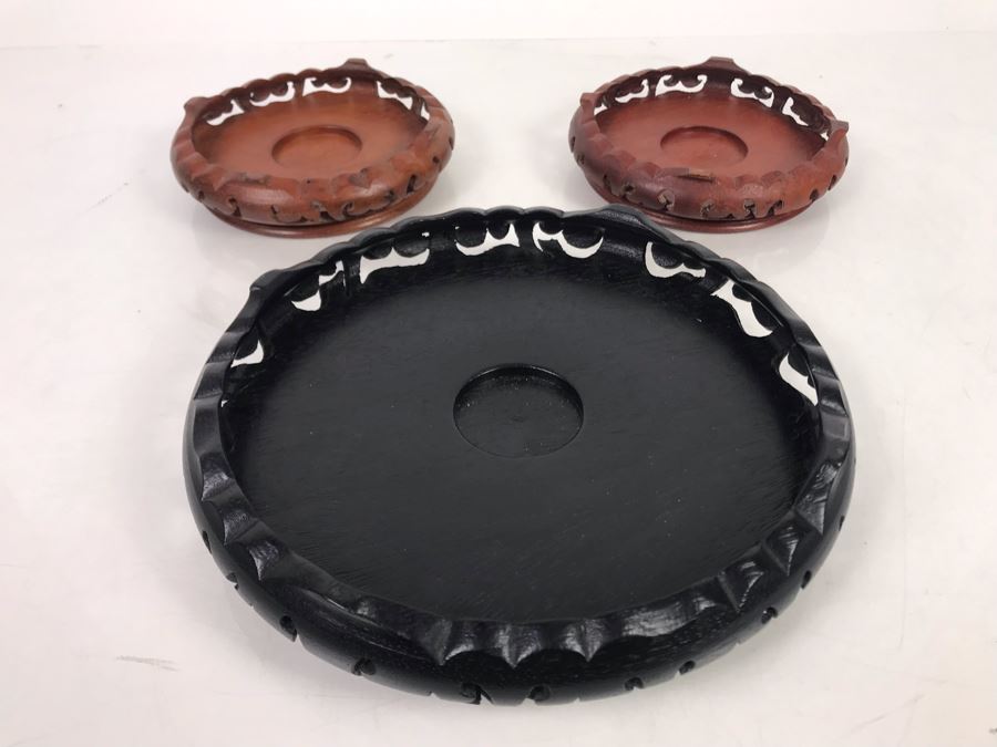 (3) Wooden Chinese Stands [Photo 5]