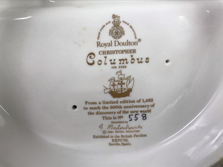 Limited Edition Royal Doulton Christopher Columbus Statue Figurine With ...