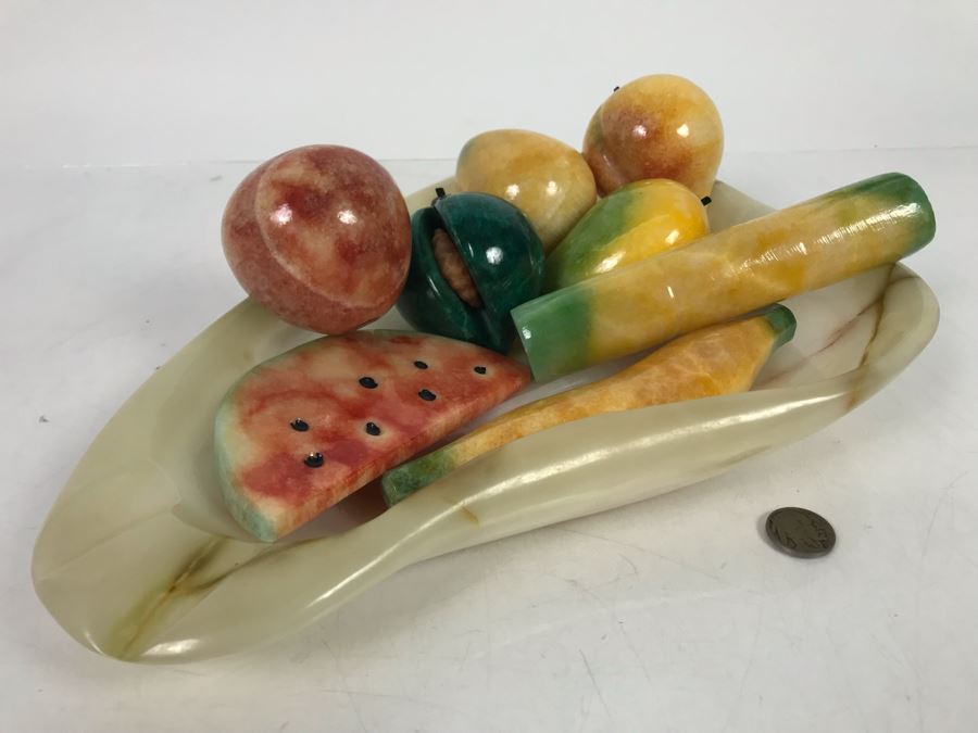 Collection Of Carved Stone Fruit And Marble Bowl By Folklore Olga Fisch [Photo 2]
