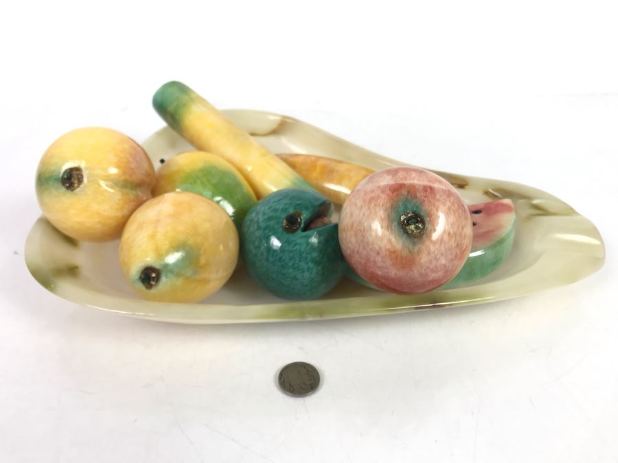 Collection Of Carved Stone Fruit And Marble Bowl By Folklore Olga Fisch [Photo 15]