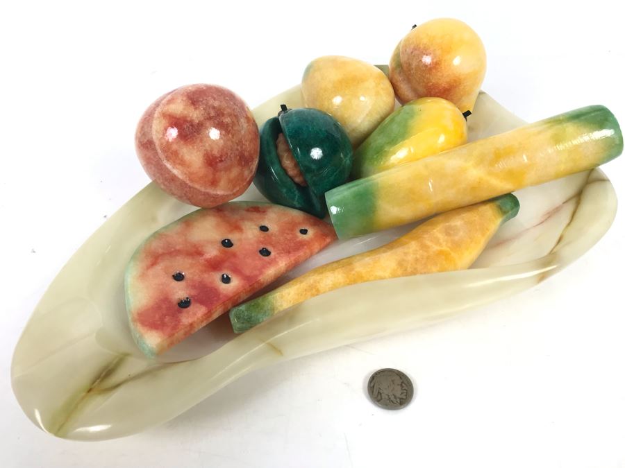 Collection Of Carved Stone Fruit And Marble Bowl By Folklore Olga Fisch [Photo 7]