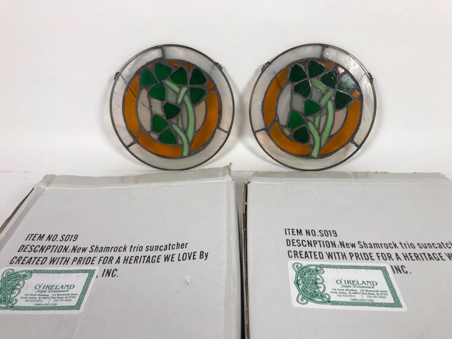 Pair Of New Shamrock Trio Suncatchers With Boxes From Former O'Ireland Store [Photo 3]
