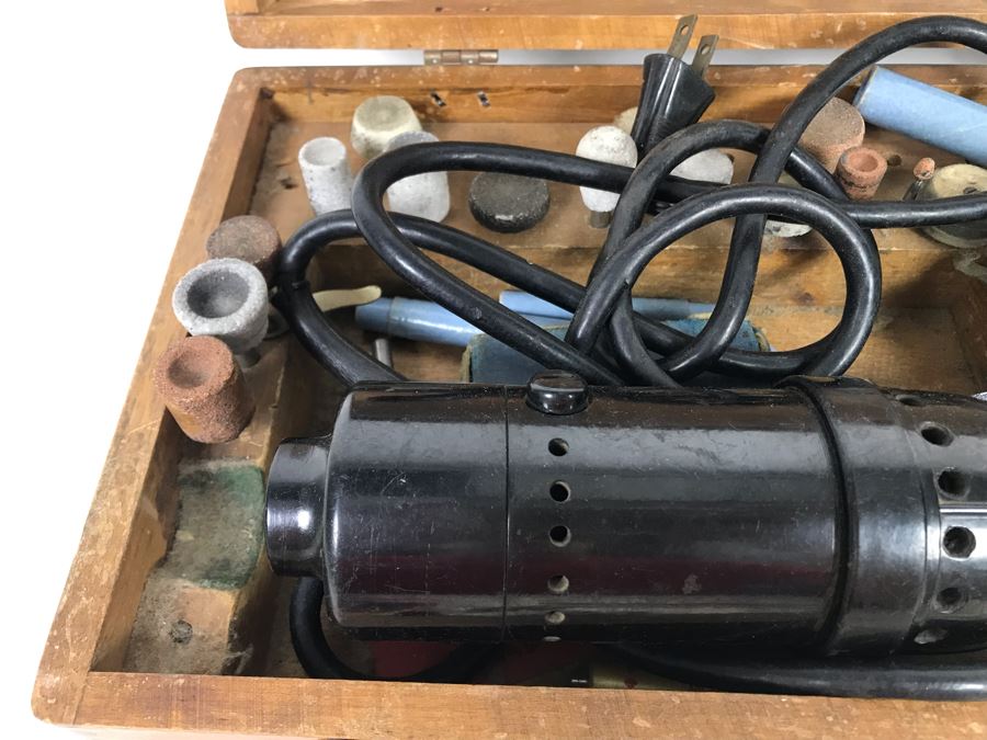 Vintage Precise Products Company Rotary Dremel Tool With Wooden Box, Manuals And Accessories [Photo 6]
