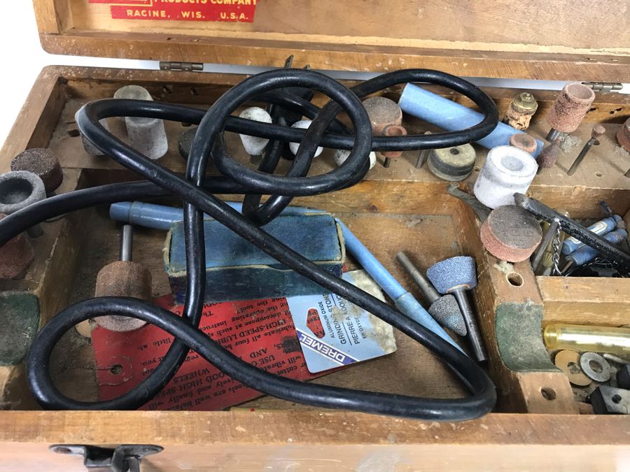 Vintage Precise Products Company Rotary Dremel Tool With Wooden Box, Manuals And Accessories [Photo 8]