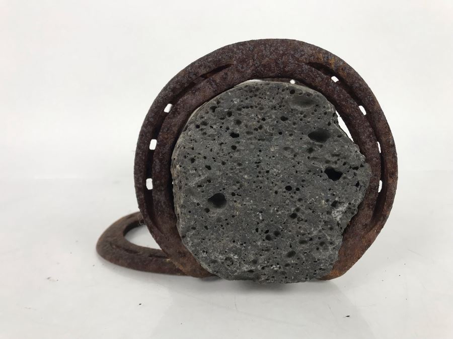 Unique Sculptural Door Stop Core Sample With Welded Horseshoes 7'W X 5'H [Photo 2]