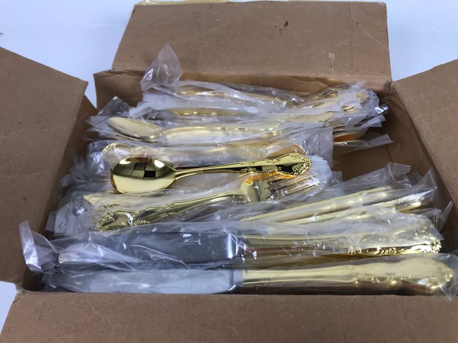 New Royal Limited Gold Plate Flatware Apx Service For 12 [Photo 2]