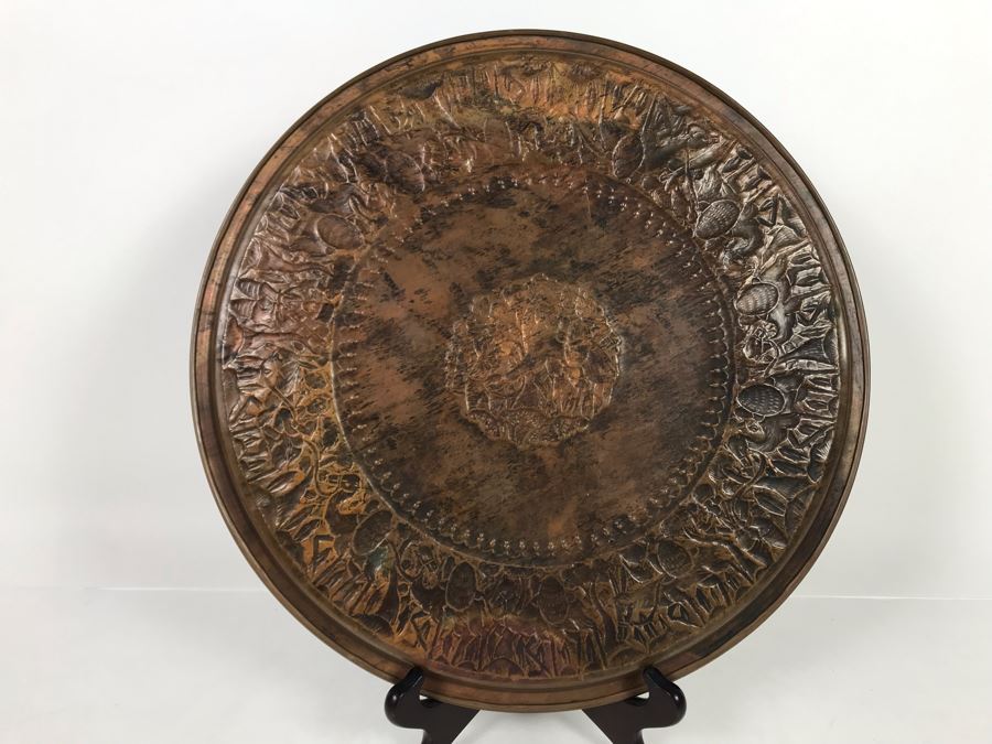 15' Vintage Copper Repousse Tray [Photo 9]