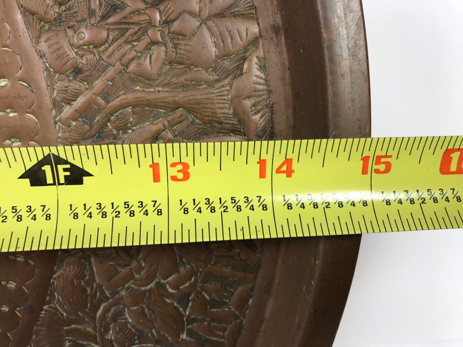 15' Vintage Copper Repousse Tray [Photo 10]