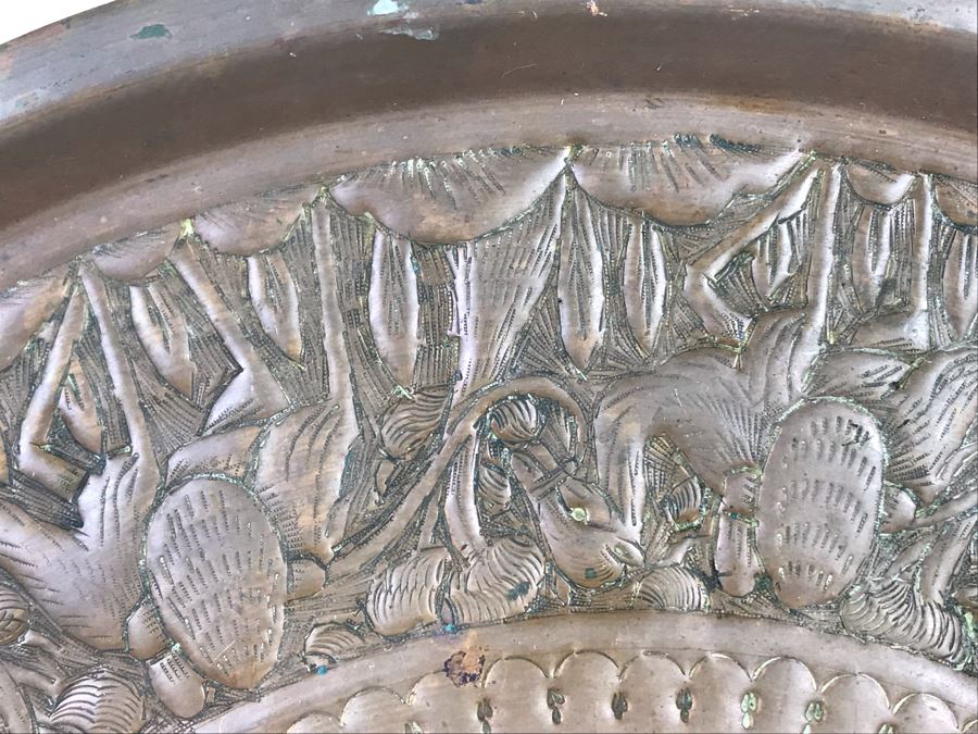 15' Vintage Copper Repousse Tray [Photo 8]