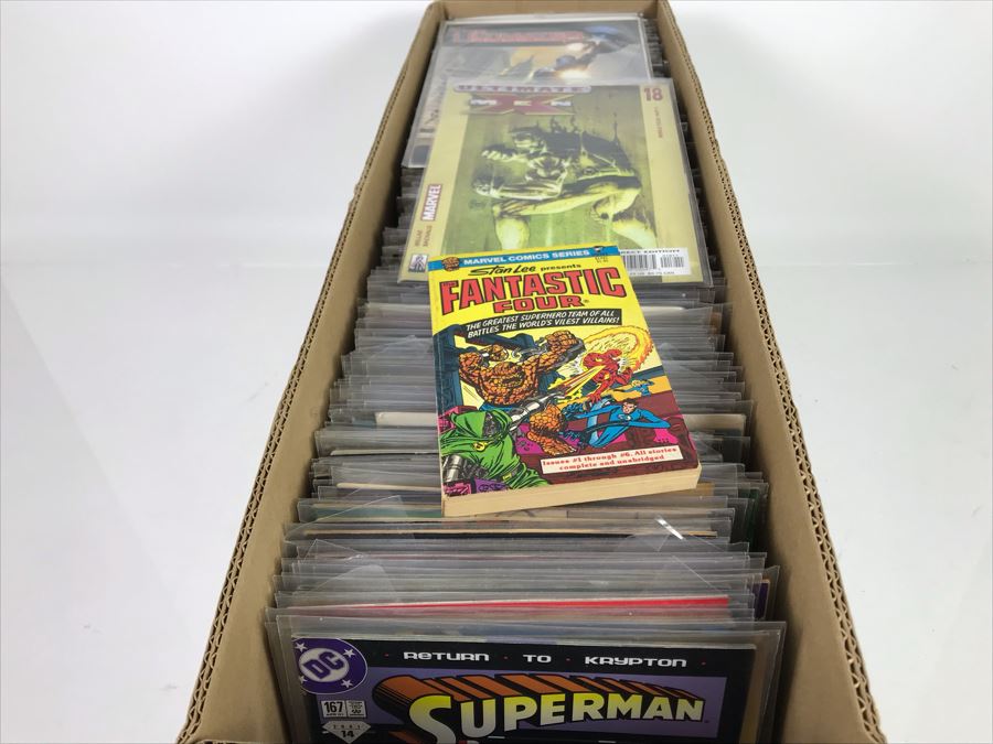 Long Box Mixed Bag Of Vintage Comic Books - See Photos For Small Sampling