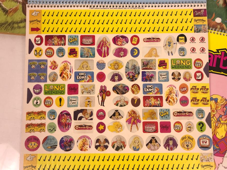 (3) New Old Stock Vintage Giant Coloring Books And (3) Sticker Calendars: Snow White, Pinocchio, Clash Of The Titans, Golden Girl, Barbie, G.I. Joe [Photo 16]