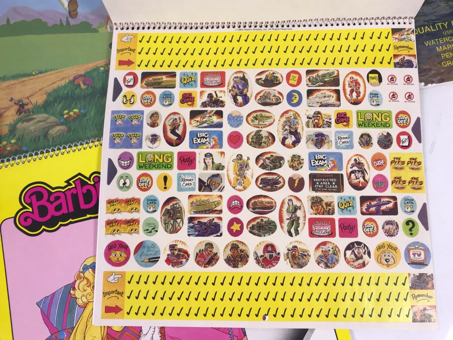 (3) New Old Stock Vintage Giant Coloring Books And (3) Sticker Calendars: Snow White, Pinocchio, Clash Of The Titans, Golden Girl, Barbie, G.I. Joe [Photo 10]
