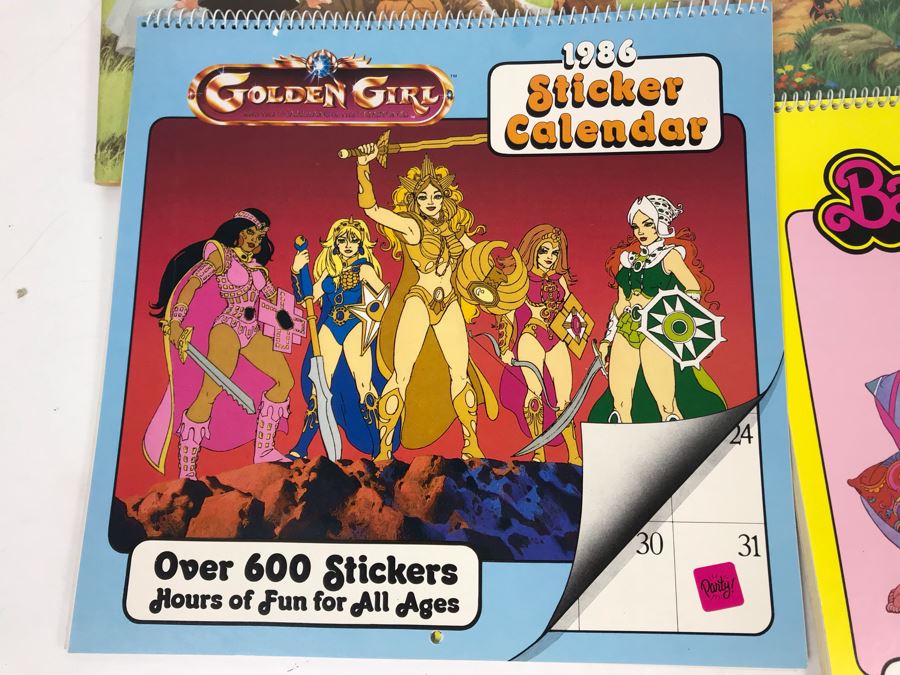 (3) New Old Stock Vintage Giant Coloring Books And (3) Sticker Calendars: Snow White, Pinocchio, Clash Of The Titans, Golden Girl, Barbie, G.I. Joe [Photo 8]