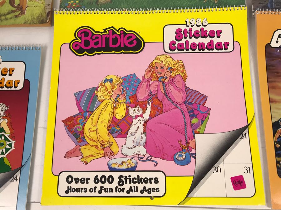 (3) New Old Stock Vintage Giant Coloring Books And (3) Sticker Calendars: Snow White, Pinocchio, Clash Of The Titans, Golden Girl, Barbie, G.I. Joe [Photo 7]