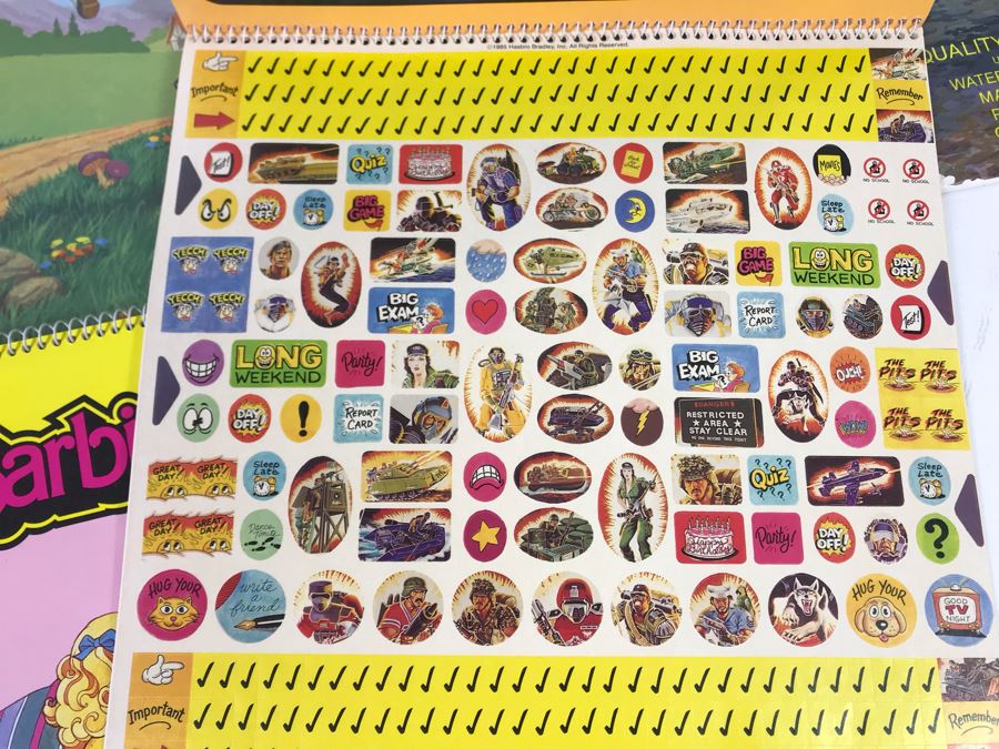 (3) New Old Stock Vintage Giant Coloring Books And (3) Sticker Calendars: Snow White, Pinocchio, Clash Of The Titans, Golden Girl, Barbie, G.I. Joe [Photo 13]